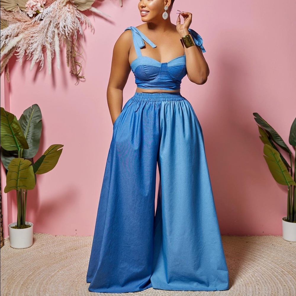 Stretch Denim Pant Set Size US L